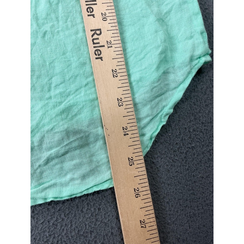 J.CREW Button-Up Womens XXS Green Linen Tunic Long Sleeve Pockets Breathable - Picture 6 of 7